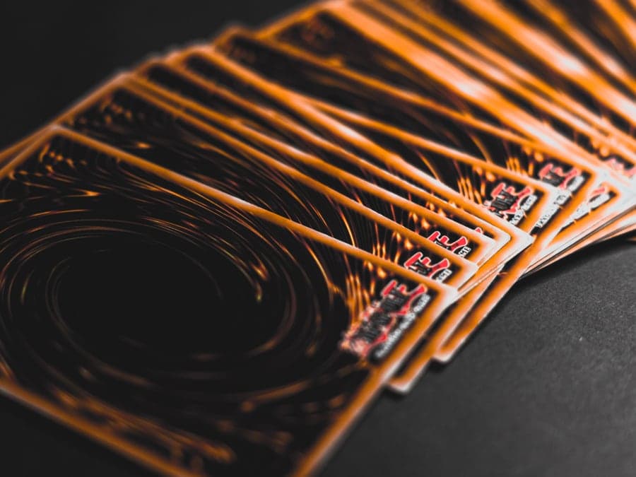 Collectible trading cards fanned out on a surface